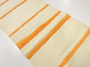 アンティーク　手織り節紬横段模様織出し名古屋帯